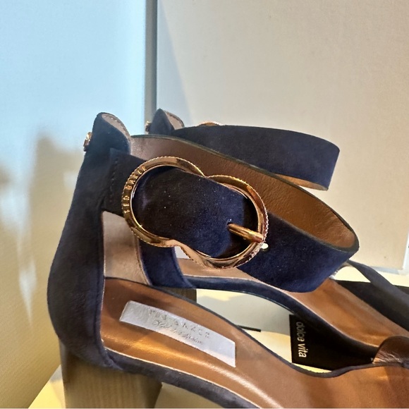 Ted Baker Ankle Strap Sandals Navy and Rose Gold - Picture 5 of 5